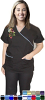  MOCK WRAP 5 POCKET HALF SLEEVE EMBROIDERED SET