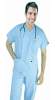 Stretchable Scrub set 6 pocket solid unisex half sleeve