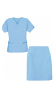 Stretchable Scrub skirt set 4 pocket ladies half sleeves