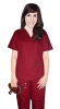 Stretchable Scrub set 5 pocket solid ladies half sleeve