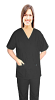 Stretchable Scrub set 4 pocket solid ladies front open 
