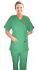 A_scrub Stretchable set 4 pocket solid ladies half sleeve mockwrap side with snap buttons with welt pocket (2 pocket top 2 pocket boot cut pant) in 35% Cotton 60% Polyester 5% Spandex