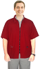 Microfiber barber jacket with collar 3 pocket half sleeve