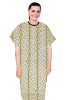 Patient gown half sleeve printed back open, Yellow petal and Grey...