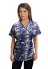 Printed scrub set mock wrap 5