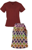Printed Scrub skirt set 4 pocket ladies half sleeves 