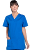 Microfiber Top v neck 2 pocket solid ladies half sleeve (100% POLYESTER) 