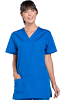 Microfiber Top v neck 2 pocket solid ladies half sleeve 