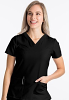 Stretchable Top v neck 2 pocket solid ladies half sleeve