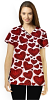 Red hearts Print Scrub Set 4 Pockets Ladies Half Sleeves 