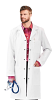 Poplin labcoat unisex full sleeve with snap buttons 