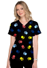 Paw Print Scrub Set 4 Pockets Ladies Half Sleeves 