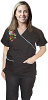 Top with mock wrap 3 pkt half sleeve embroidered