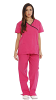 Stretchable Scrub Set Mock Wrap 5 pocket solid half sleeve