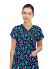 Scrub Life Printed Top V Neck 2 Pocket Half Sleeve 