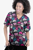 Magical Hearts Print Scrub Set 4 Pockets Ladies Half Sleeves