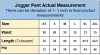 Jogger pent Size Chart