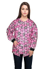 Jacket 2 pocket printed unisex full sleeve in pink ribbon print with rib