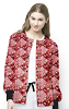 Jacket 2 pocket printed unisex half sleeve in Brown Flowers With...