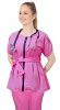 Womens Fashion Scrub Set with Front Zipper and Belt