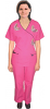 Microfiber Stylish set silver butterfly mock wrap set 5 pocket half sleeve (top 3pkt with bottom 2pkt bootcut) (100% POLYESTER) 