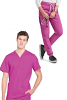 Stretchable Unisex Jogger Scrub Set 9 Pockets Half Sleeves, Top 3 Pockets (1 Chest Pocket and 2 Lower Pockets) and Jogger Pant 6 Pockets (2 Side Pockets, 2 Back Pockets, 2 Cargo Pockets) with Half Elastic Waistband and Matching Drawstring Both