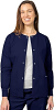 Stretch Scrub Jacket 2 pocket solid unisex full sleeve with rib and snap button