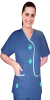 Microfiber Stylish top plastic sunflower style top 2 pocket ladies contrast piping l style solid half sleeve (100% Polyester)