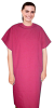 New Microfiber patient gown back open half sleeve with matching piping ,tie-able OR Velcro(+0.5) Sizes XS-9X (100% Polyester)