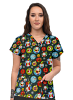 anta and Penguin Printed Top V Neck 2 Pocket Half Sleeve ladies