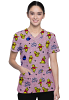 Pooh Printed Scrub Set 4 Pockets Ladies Half Sleeves