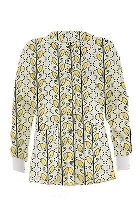 Jacket 2 pocket printed unisex full sleeve in Yellow petal and Grey print with rib