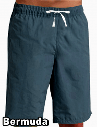 Bermuda no pocket elasticated twill drawstring (white) (inseam is 11 inches) In Dark Denim Shade 100% Cotton