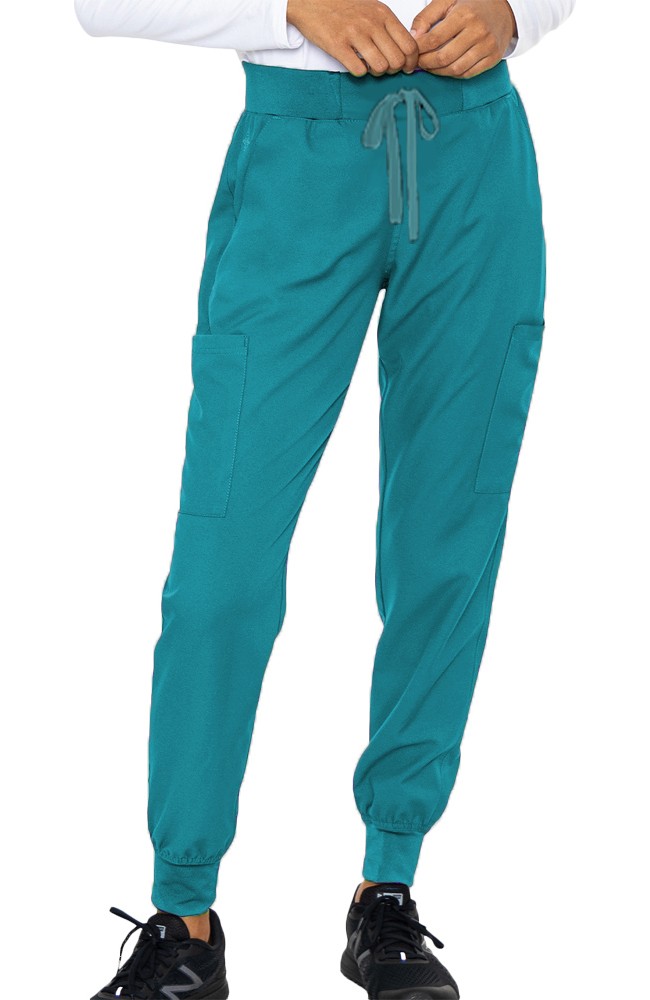 Jogger Scrub Pant 6 Pockets Unisex (2 side pockets, 2 cargo pockets with cell phone pocket & 1 back pocket) half elastic waistband in Poplin Fabric / 37 Color / Sizes XXS-12X