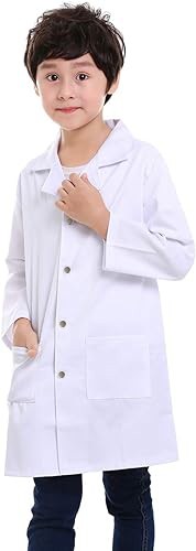 Children's / Kids Labcoat 3 Pocket Full Sleeve in Poplin Fabric with Snap Buttons