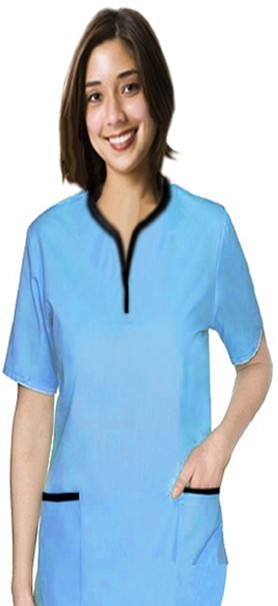 Set 5 pocket ladies half sleeve tunic style solid (top 2 pocket with bottom 3 pocket)