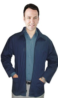 Barber jacket with collar 3 pocket with zipper full sleeve poplin fabric