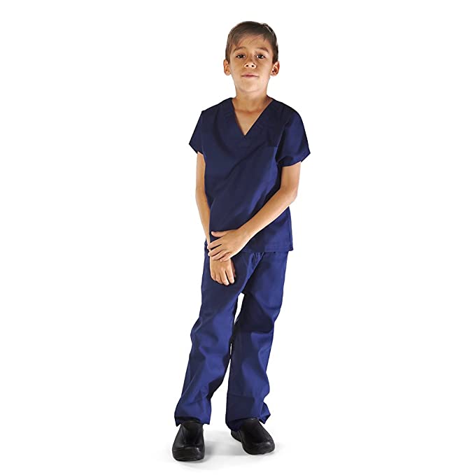 Children's scrub set 4 pocket half sleeve (top 3 pocket with bottom 1 pocket) 
