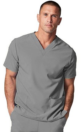 Microfiber Stretch Scrub set 6 pocket solid unisex half sleeves (2 pkt top, 4 pkt pant (2 side pockets, 2 back pockets) with elastic drawstring)  in (97% POLYESTER, 3% SPANDEX)
