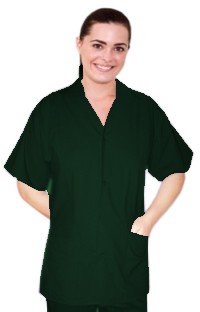 Microfiber Top collar style ladies 2 pocket top half sleeve front open snap buttons style