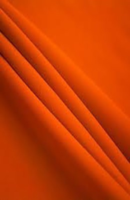  Poplin Orange  Loose Fabric (65% Polyester & 35 Cotton ) Per Meter