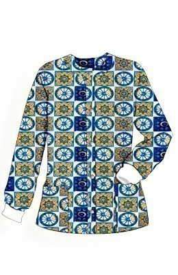 Jacket 2 pocket printed unisex full sleeve in Blue Wheel Print with rib