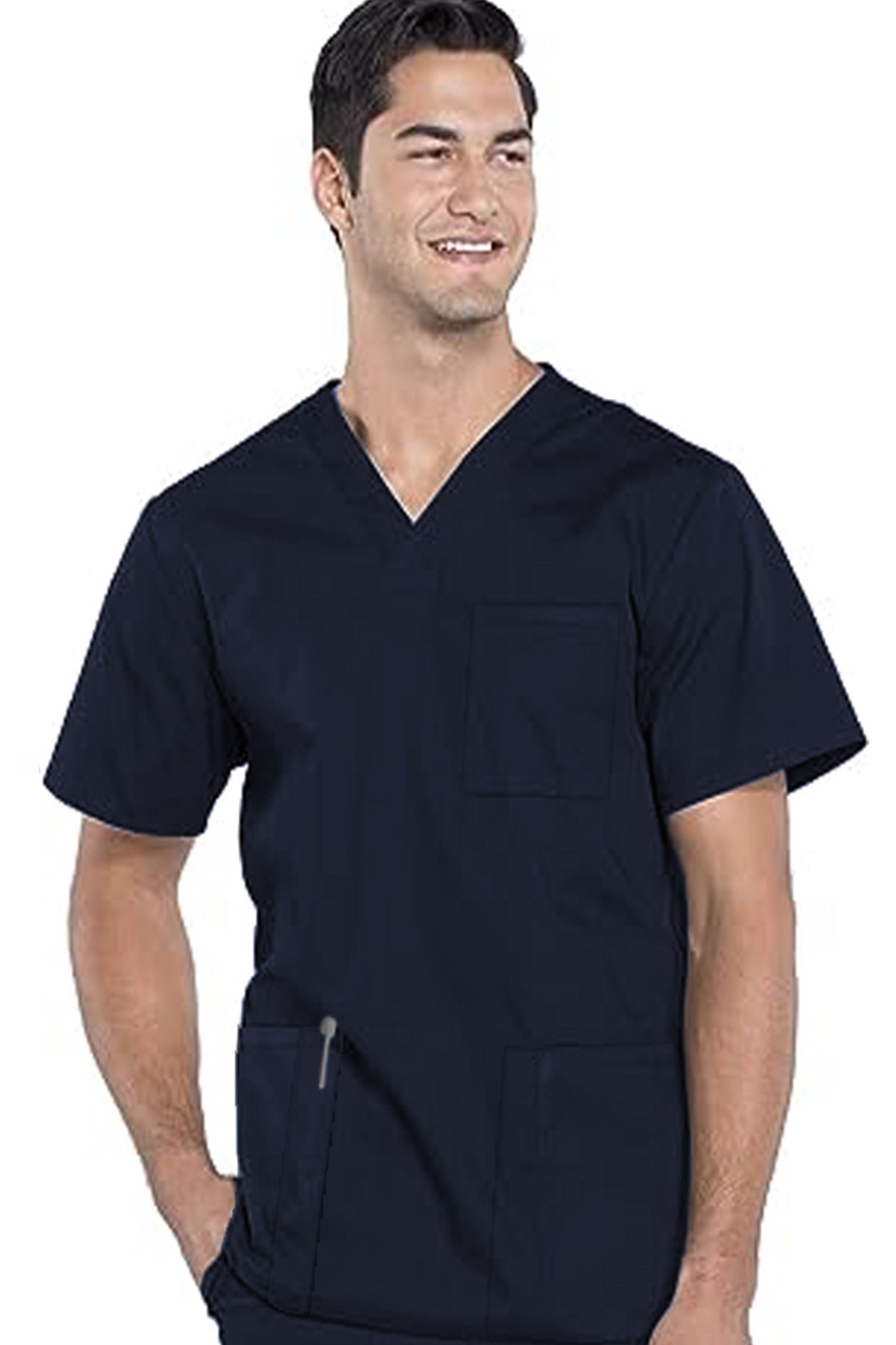 Only For USA CUSTOMERS Unisex Scrub Top V-Neck 3 Pockets with a Pencil Pocket Size M Color Navy