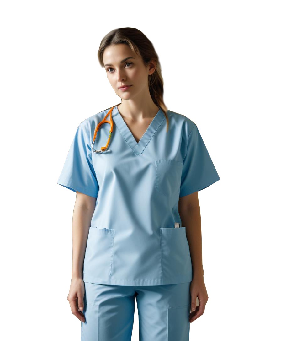 Poplin Scrub set 8 pocket normal unisex solid half sleeve (3 pocket top 5 pocket pant) in (65% Polyester, 35% Cotton fabric)