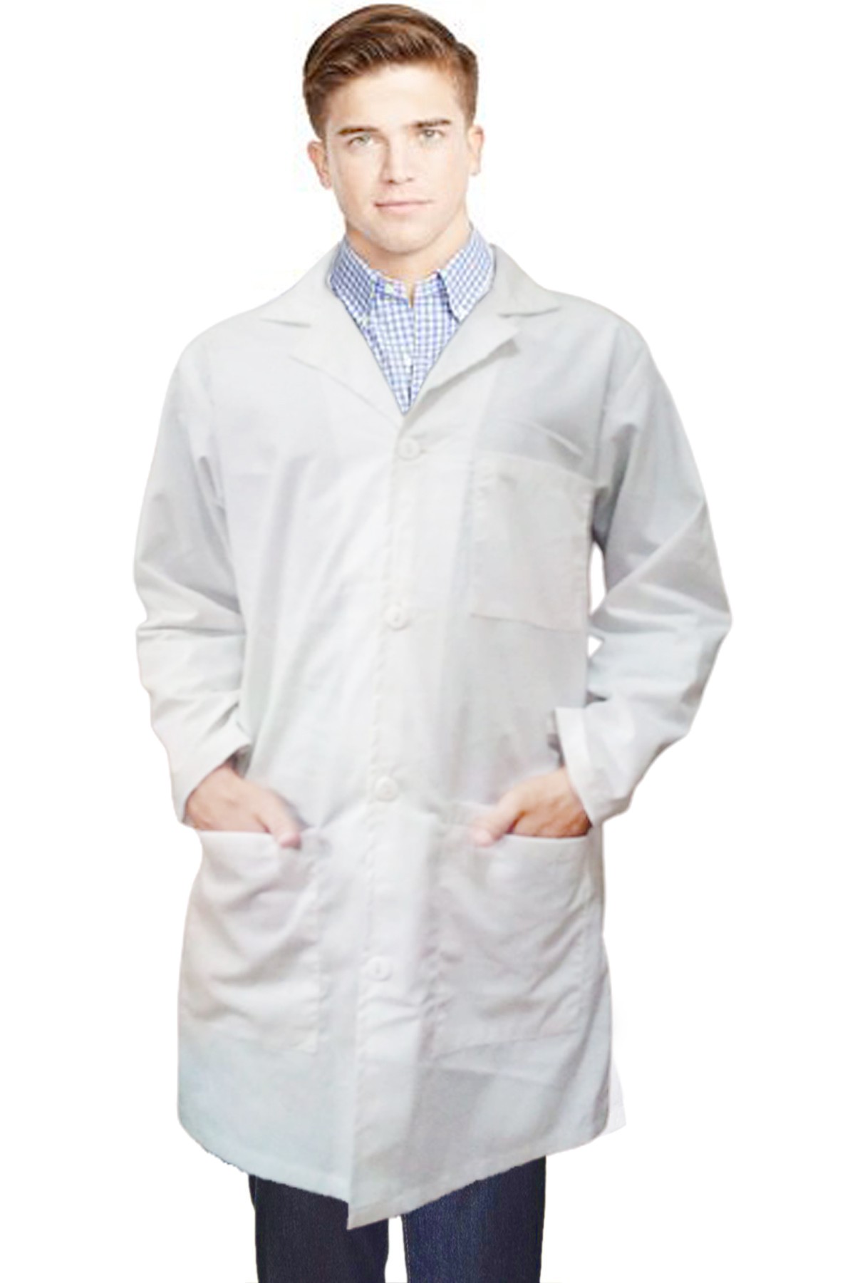 Canvas Lab Coat Unisex (170 gsm) Fabric  Full Sleeve With 6 pocket Side Access with inside pocket and Button Front Closure(Lenght 36",38",40",42")