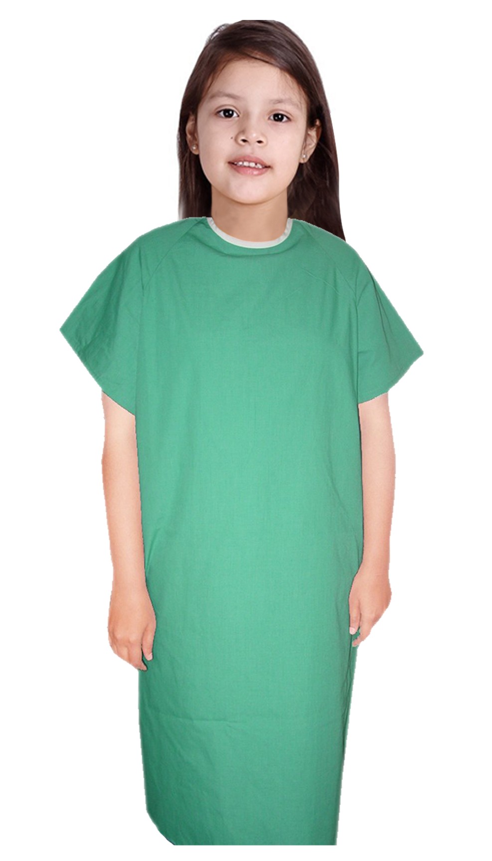 Children Patient Gown Half Sleeves with Matching piping Back Open, Tie-able from Two Points Chest 33 Inches Length 26 Inches And Chest 41 Inches Length 35 Inches (Available in 37 Color)