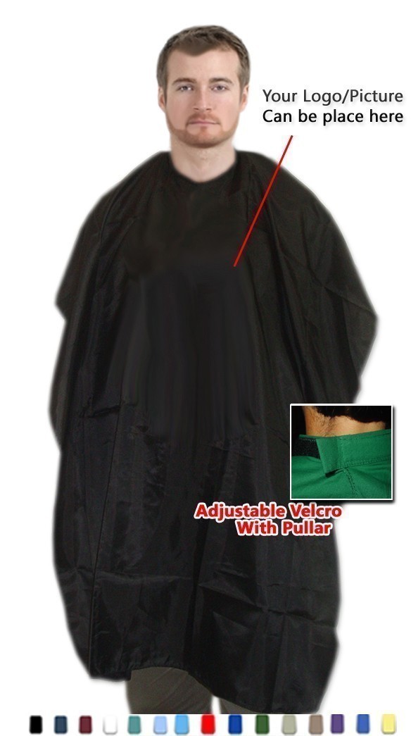 Barber cape in 100% polyster water resistance   Memory 100gsm Fabric 