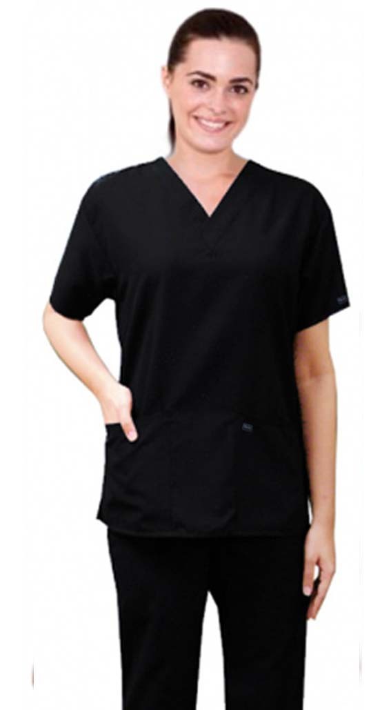 Scrub set 4 pocket half sleeve ladies (2 front pocket top & 2 side pocket pant) in Memory Fabric Water Proof 100 Perc Polyester