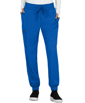 Women Jogger Scrub Pant 5 Pockets (2 Side Pockets, 2 Back Pockets, 1 Cargo Pockets) with Both Elastic Waistband And Drawstring in Poly Cotton Fabric / 37 Colors / Sizes XXS-12X