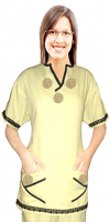 Stylish set new bunch flower yneck style set (top 2 pocket with bottom 3 pocket) in 65% Polyester 35% Cotton